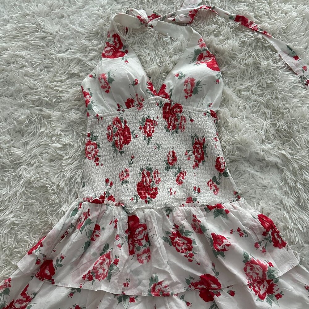 Hollister Women's Double-Tier Smocked Halter Skort Dress - Size Small